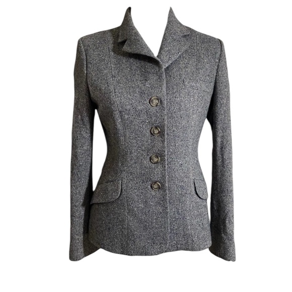 Hobbs of London Tweed Brown Wool Blazer Size 10 - Picture 2 of 7